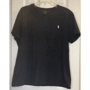 Polo Ralph Lauren T-Shirt Men’s Large Slim Fit Black Heather Crewneck Pony Logo